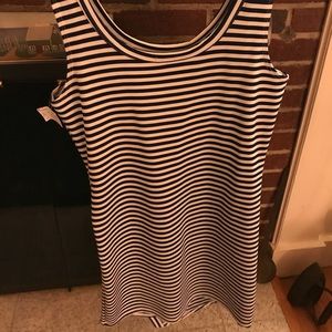 Blue and white stripe dress